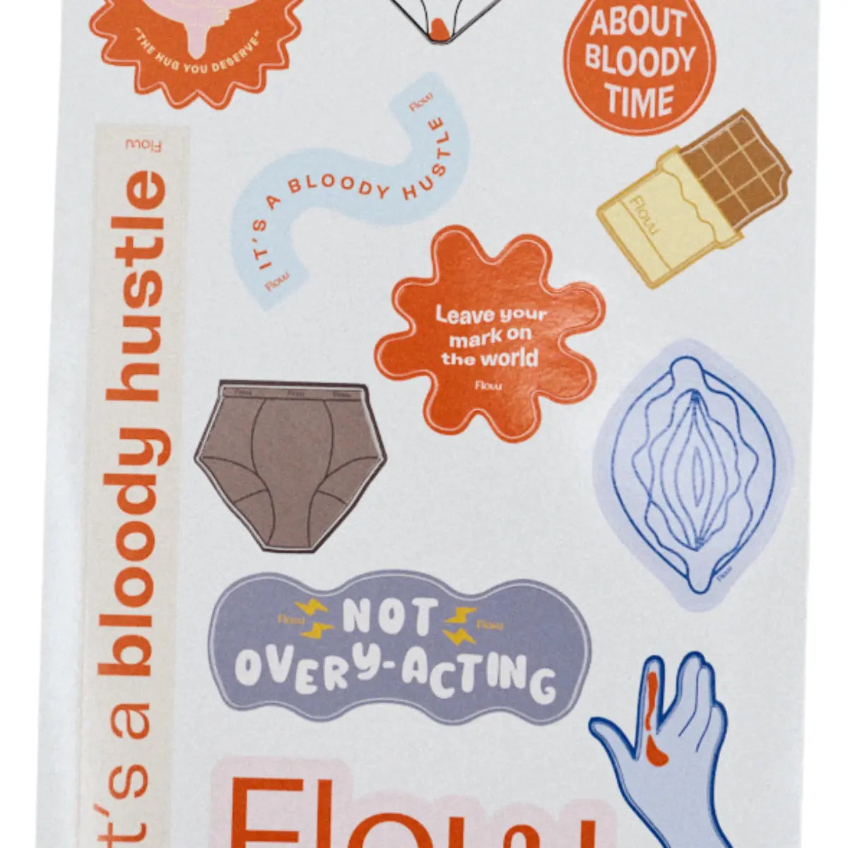 Bloody Hustle sticker sheet Flow Intimates