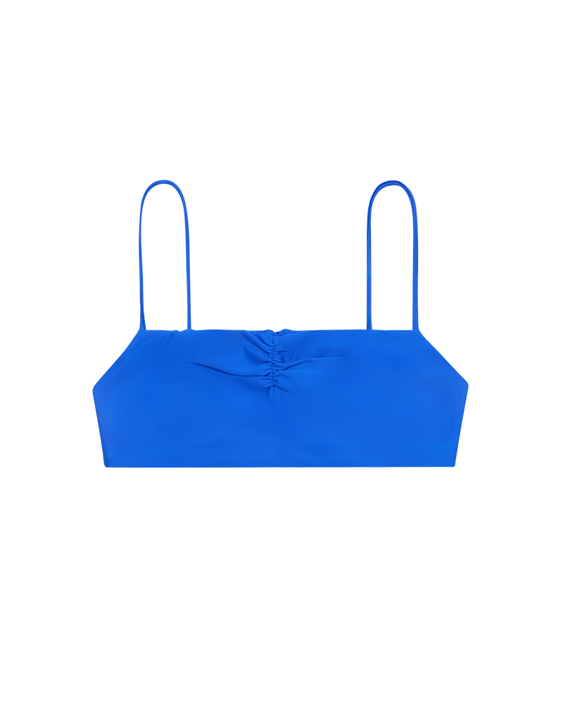 blå birkini top fra menstruationsbadetøj - flow