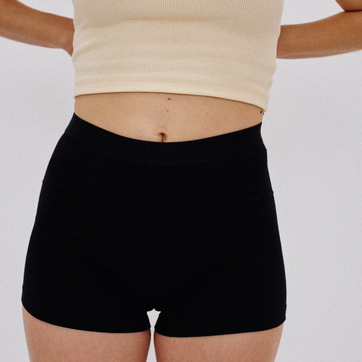 Period Flow Shorts - high rise - black