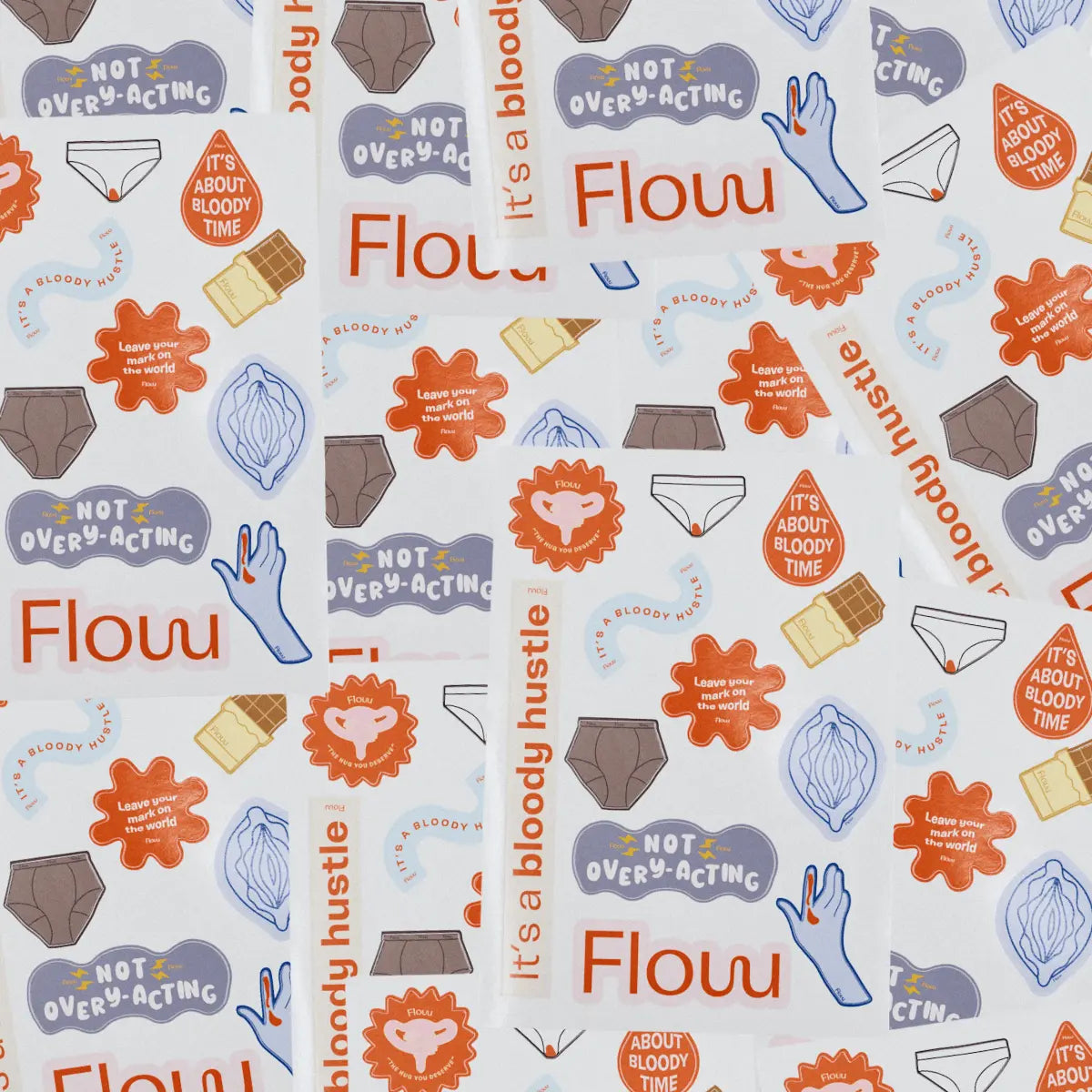 Bloody Hustle sticker sheet Flow Intimates